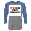 Unisex Triblend Three-Quarter Raglan T-Shirt Thumbnail